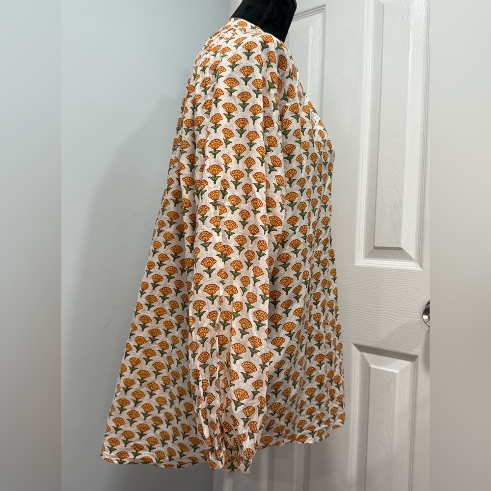 ISH Orange Floral Women's Blouse - Picture 2 of 7